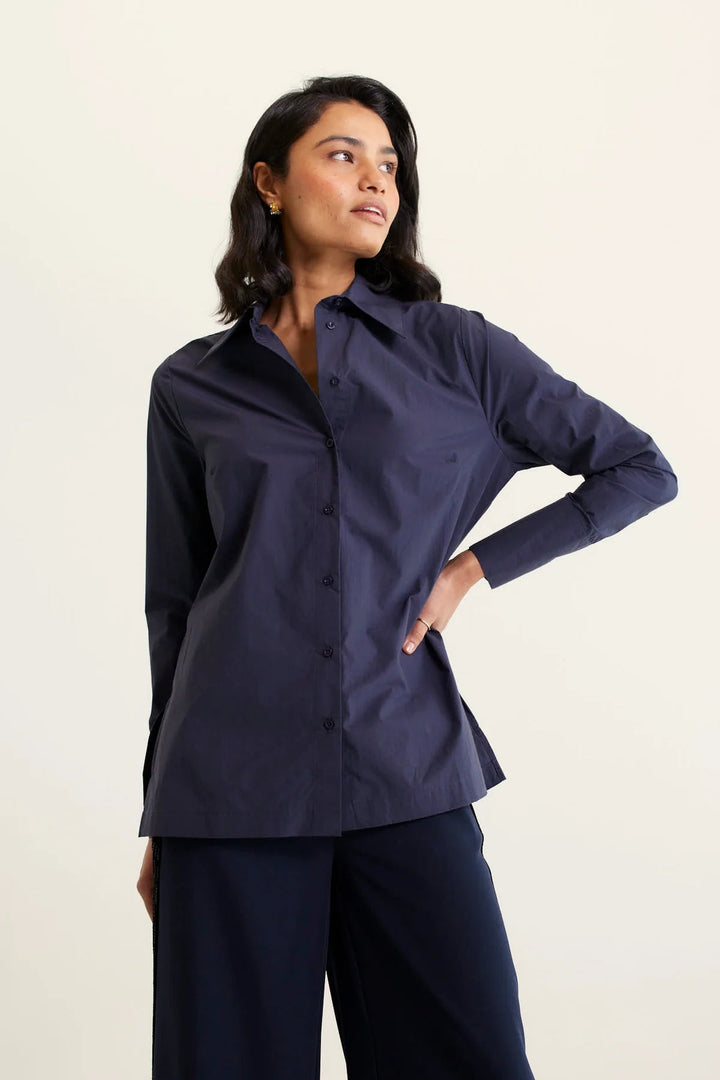 Alessandra Primrose Shirt - Pima Navy Shirt Alessandra