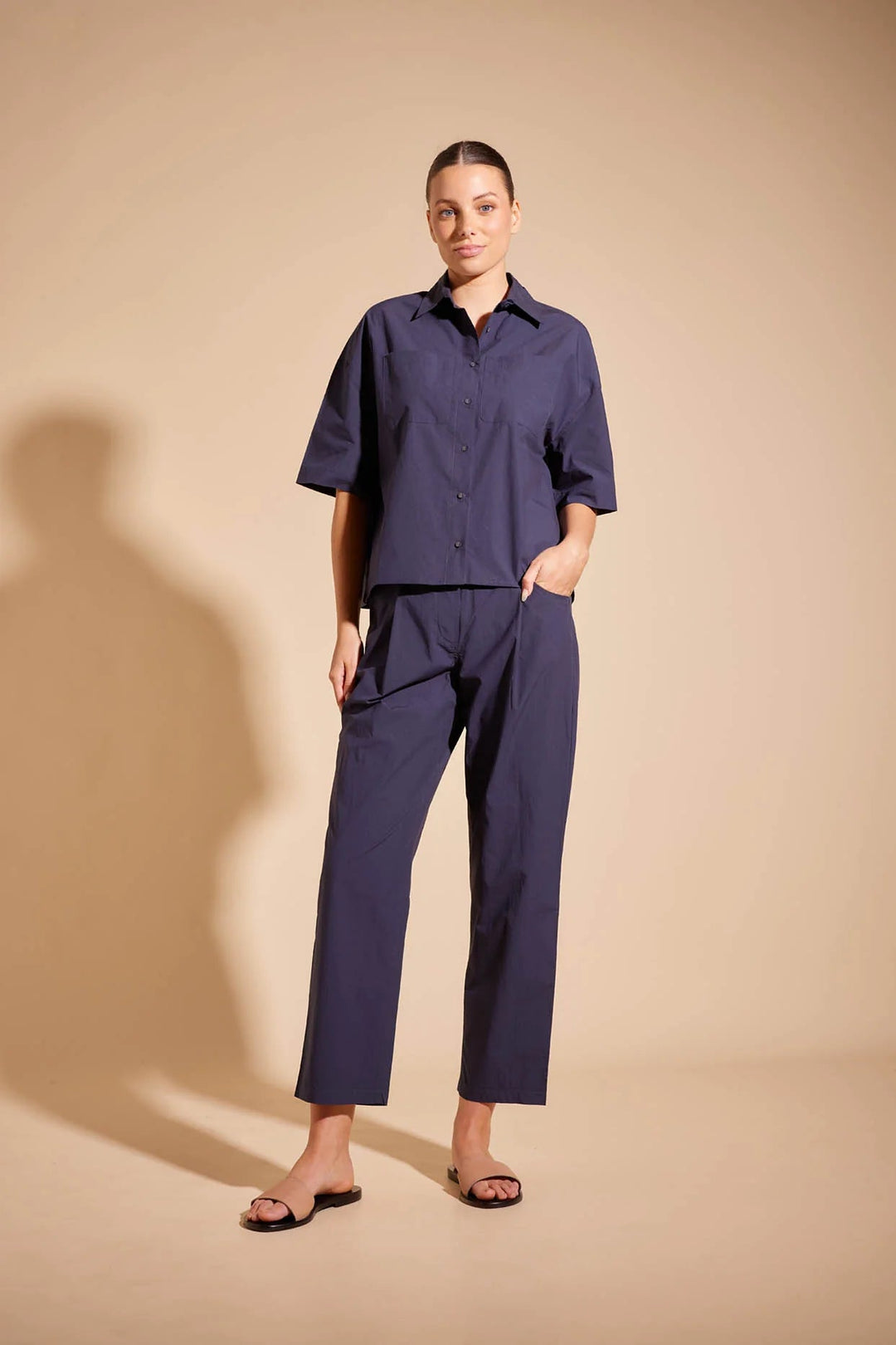 Alessandra Rhone Pant - Navy Shirt Alessandra