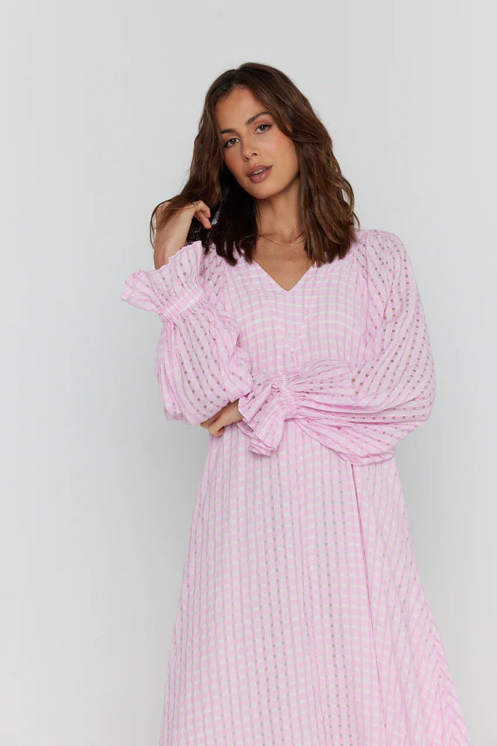 Alexandra Chequer Pink Dress dress Alexandra