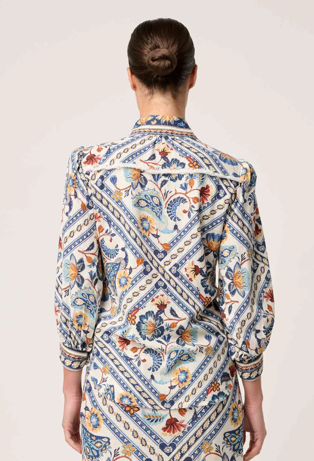 Alexis Linen Viscose Fringe Shirt in Petinos Floros Blouse Once Was