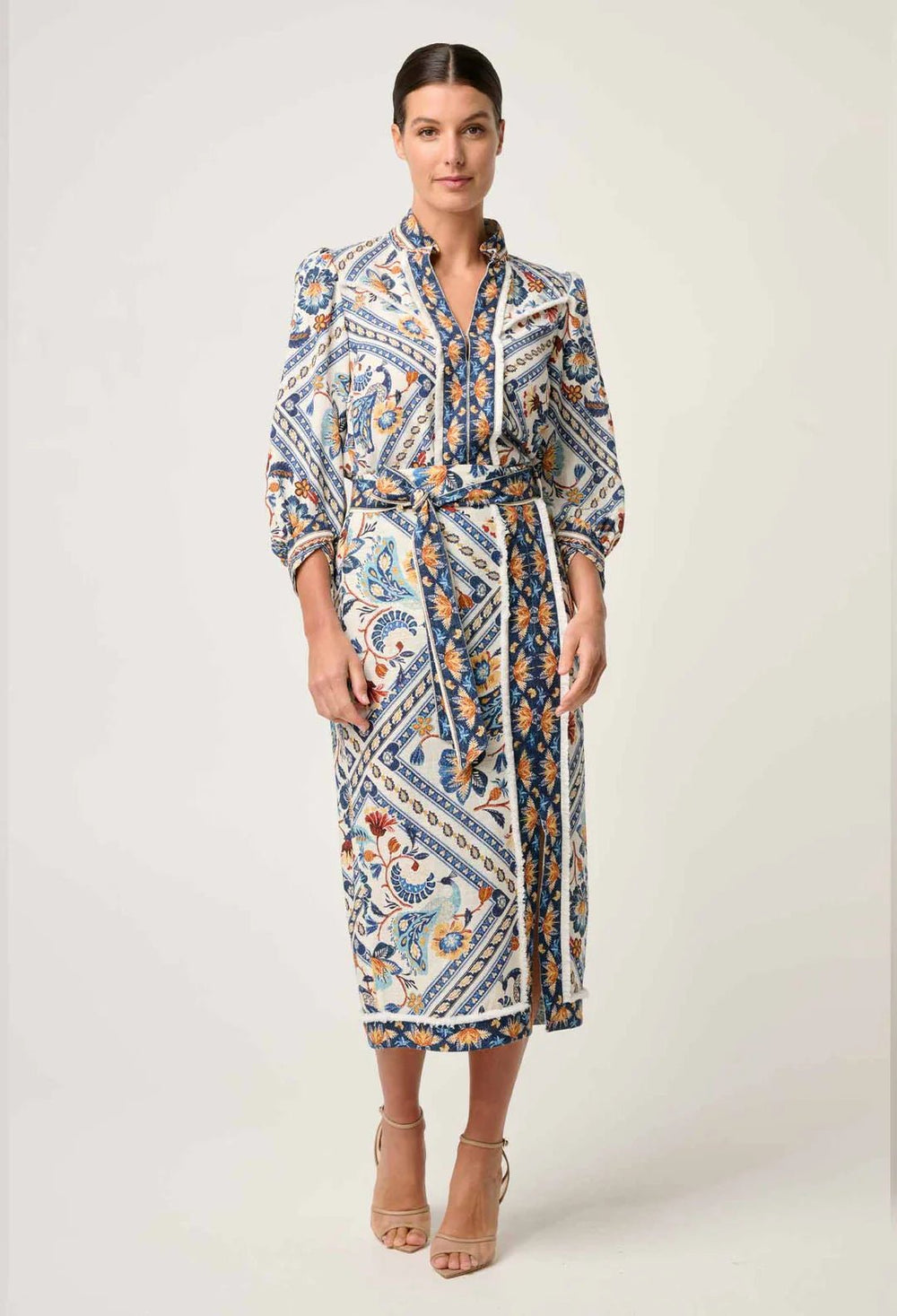 Alexis Linen Viscose Fringe Shirt in Petinos Floros Blouse Once Was