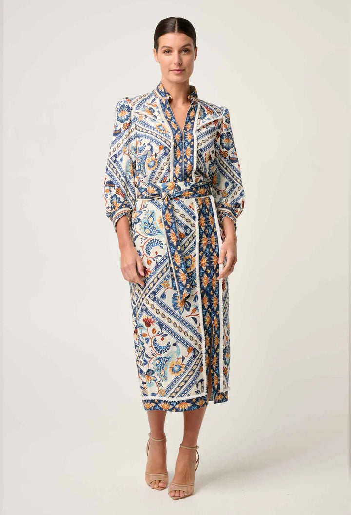 Alexis Linen Viscose Fringe Shirt in Petinos Floros Blouse Once Was