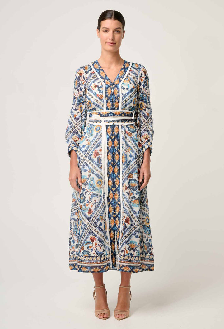 Alexis Silk Cotton Midi Dress in Petinos Floros Dress Once Was