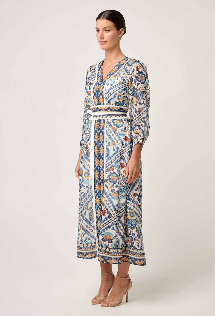 Alexis Silk Cotton Midi Dress in Petinos Floros Dress Once Was