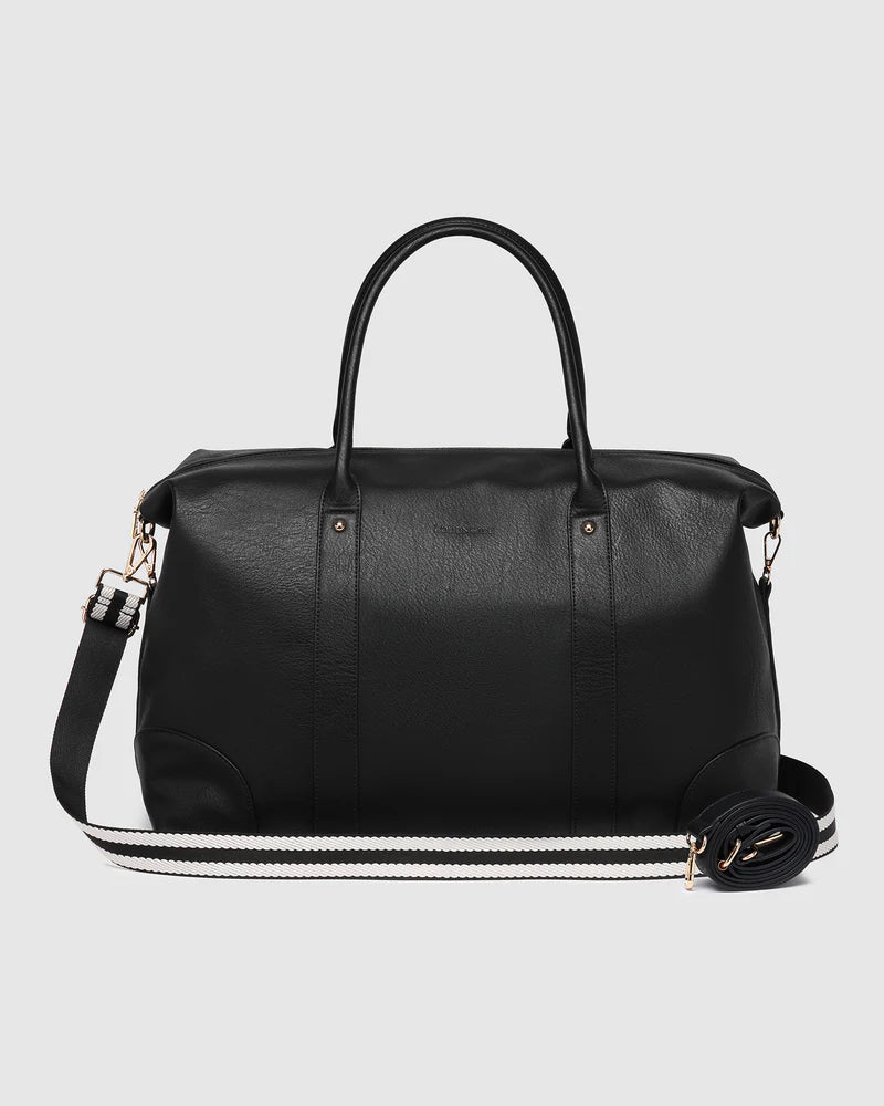 Alexis Stripe Weekender Travel Bag - Black Stipe Handbag Louenhide