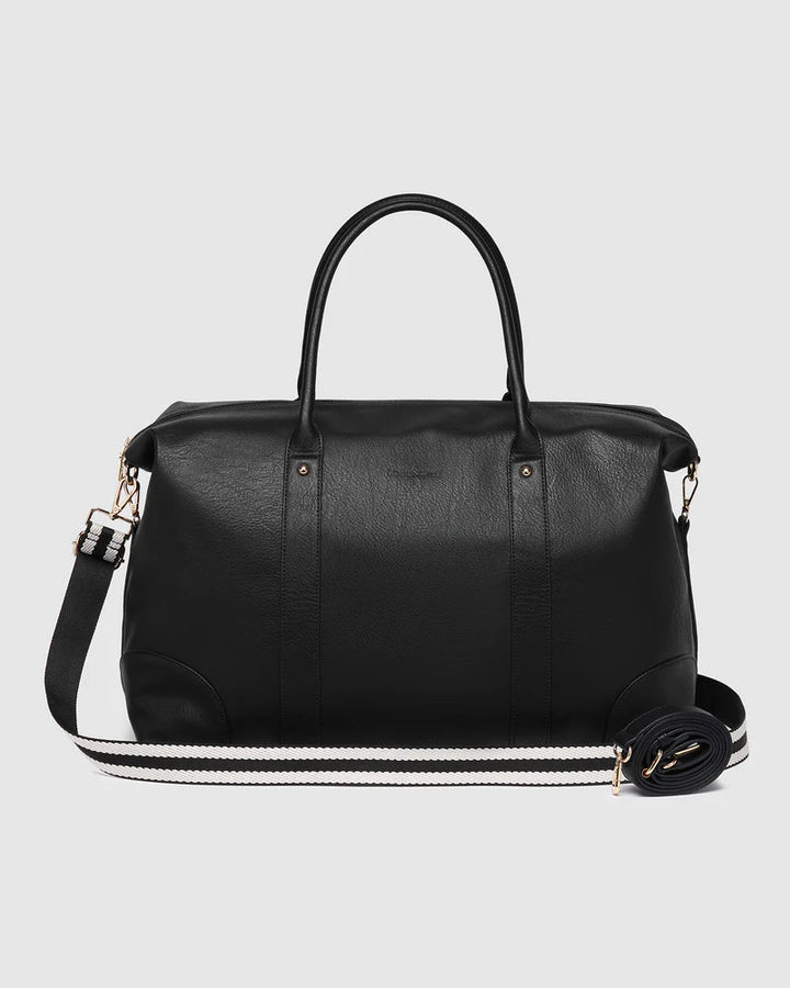 Alexis Stripe Weekender Travel Bag - Black Stipe Handbag Louenhide