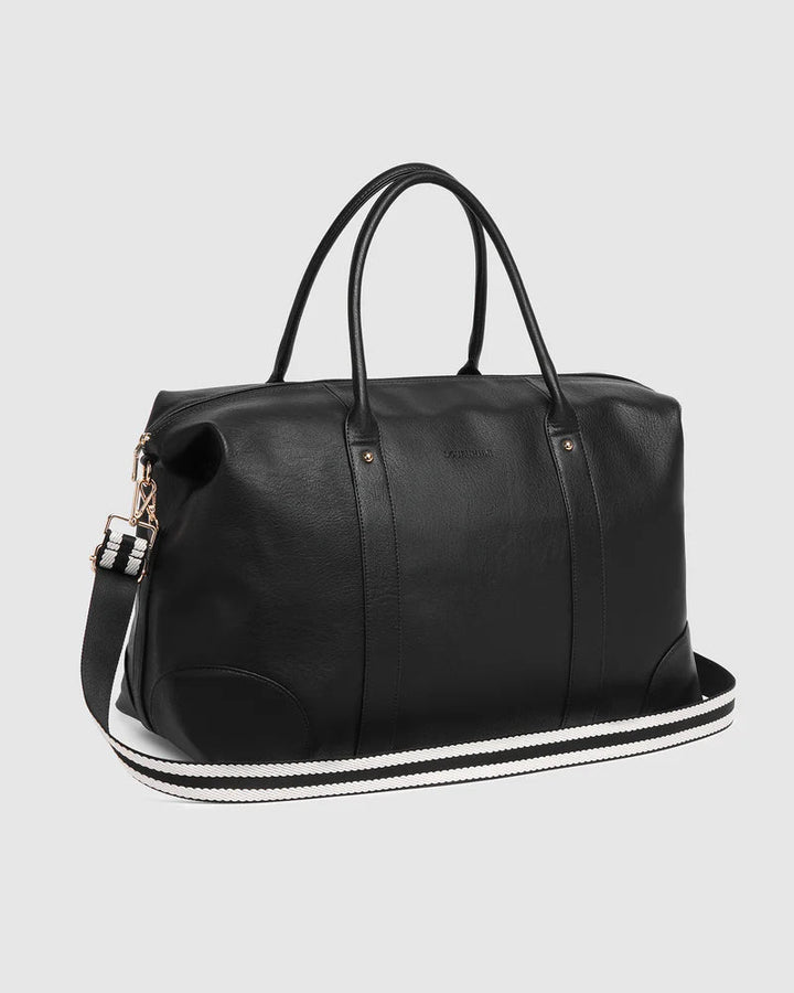 Alexis Stripe Weekender Travel Bag - Black Stipe Handbag Louenhide