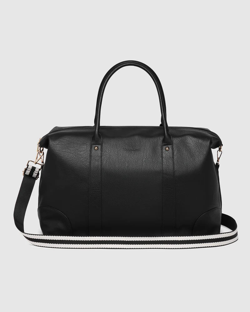 Alexis Stripe Weekender Travel Bag - Black Stipe Handbag Louenhide