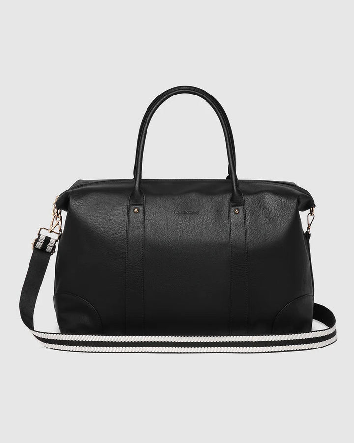 Alexis Stripe Weekender Travel Bag - Black Stipe Handbag Louenhide
