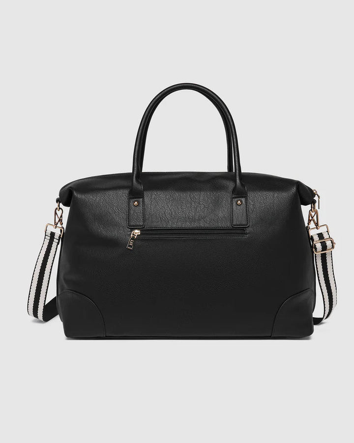 Alexis Stripe Weekender Travel Bag - Black Stipe Handbag Louenhide