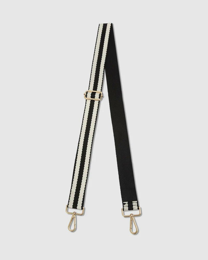 Alexis Stripe Weekender Travel Bag - Black Stipe Handbag Louenhide