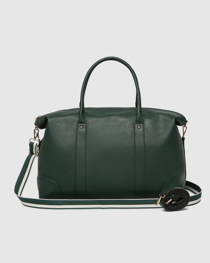 Alexis Stripe Weekender Travel Bag - Forest Green Stripe Handbag Louenhide