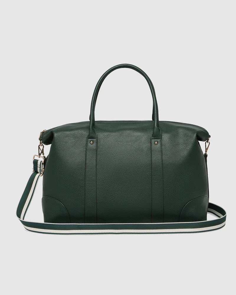 Alexis Stripe Weekender Travel Bag - Forest Green Stripe Handbag Louenhide