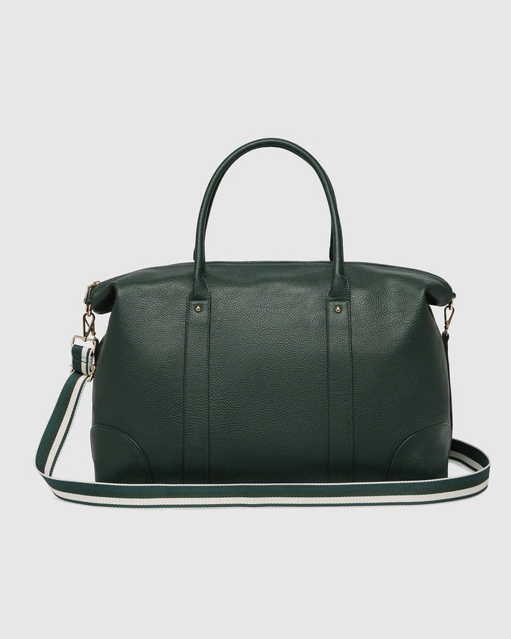 Alexis Stripe Weekender Travel Bag - Forest Green Stripe Handbag Louenhide