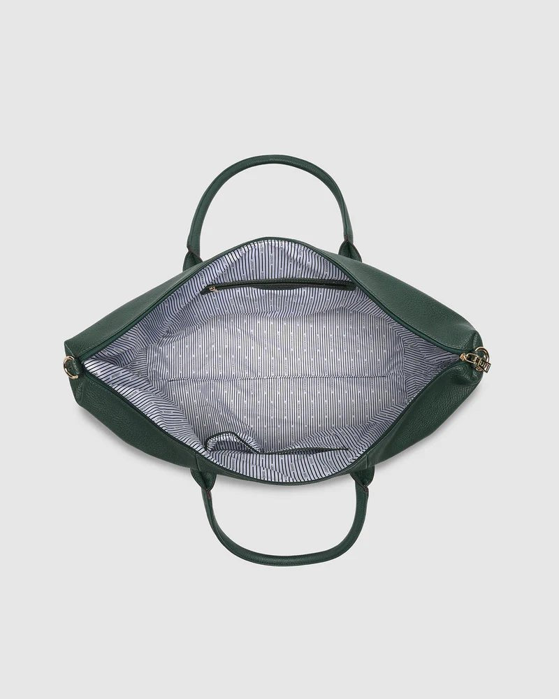 Alexis Stripe Weekender Travel Bag - Forest Green Stripe Handbag Louenhide