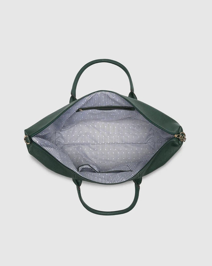 Alexis Stripe Weekender Travel Bag - Forest Green Stripe Handbag Louenhide