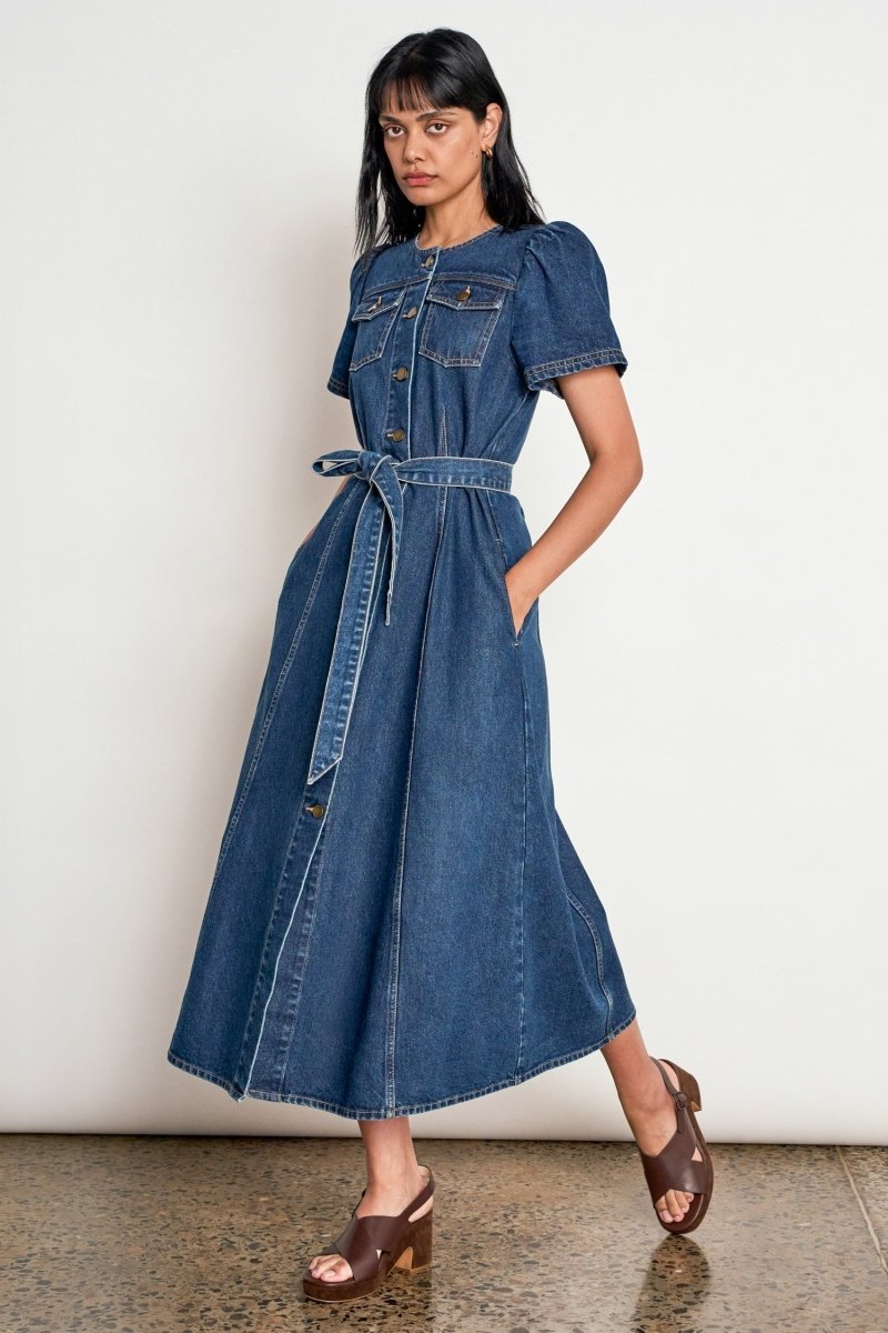 allude dress - indigo denim Zoe Kratzmann