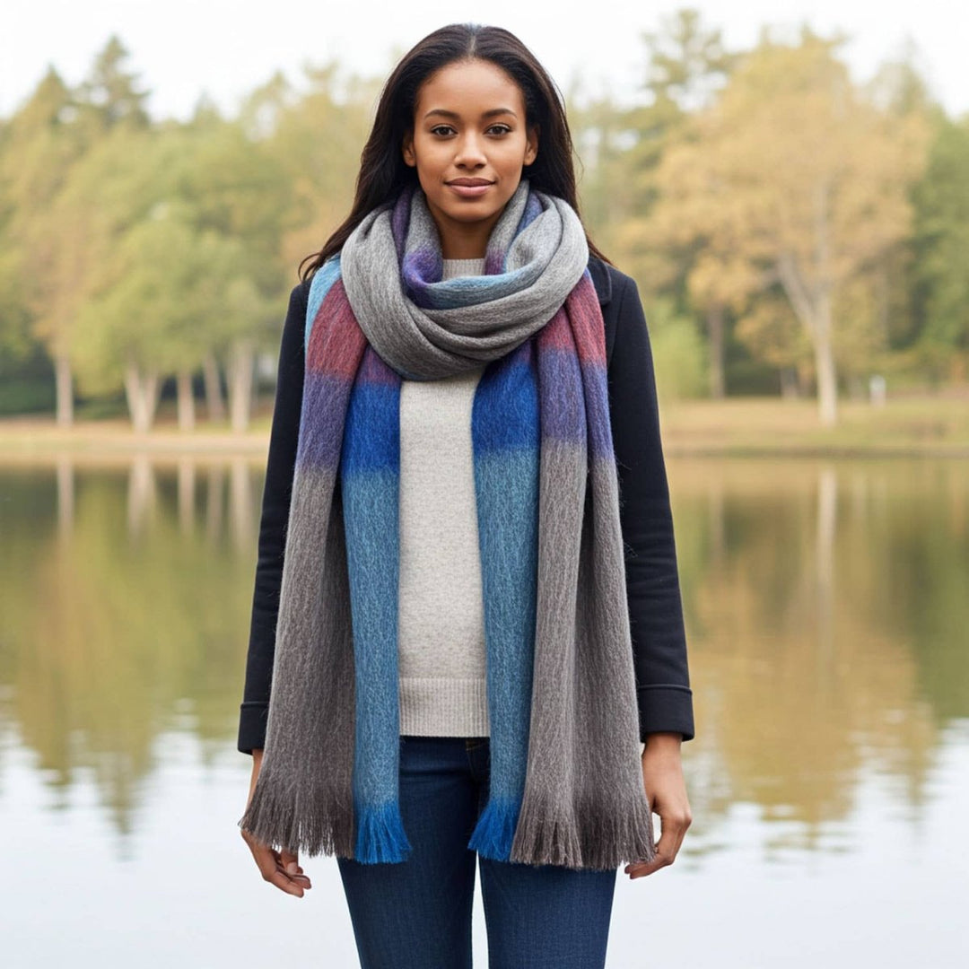 Alpaca Plaid Scarf - Equinox Shupaca Alpaca