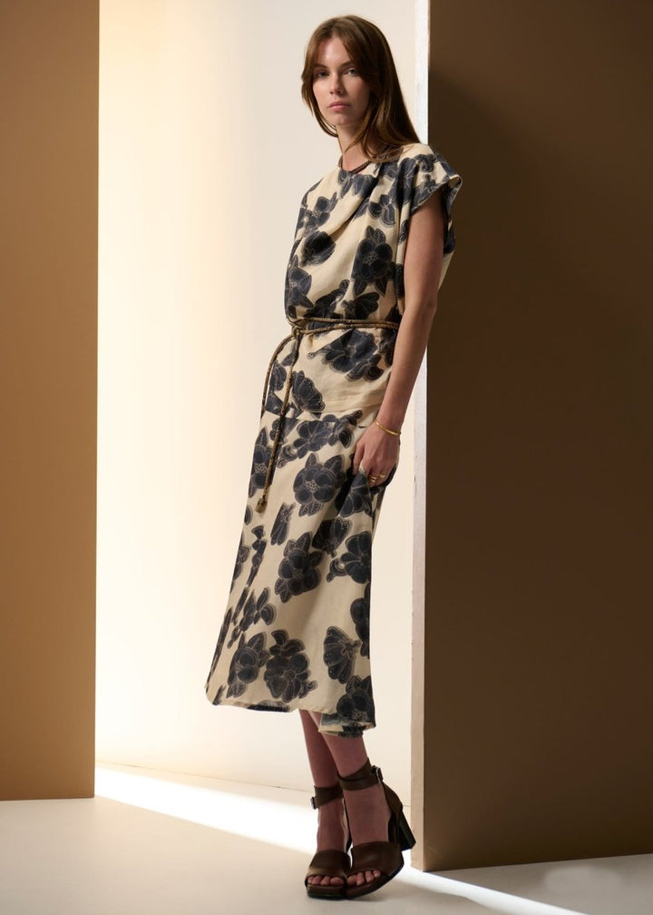 Amara Draped Top - Amara Print Blouse POL