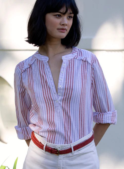 Amelie with Frill Lilac Blouse blouse Marie Louise De Monteray