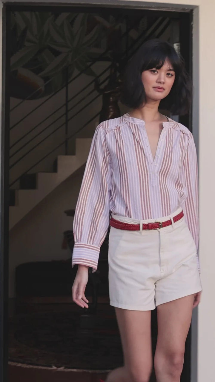 Amelie with Frill Lilac Blouse blouse Marie Louise De Monteray