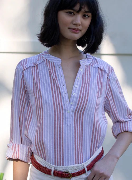 Amelie with Frill Lilac Blouse blouse Marie Louise De Monteray