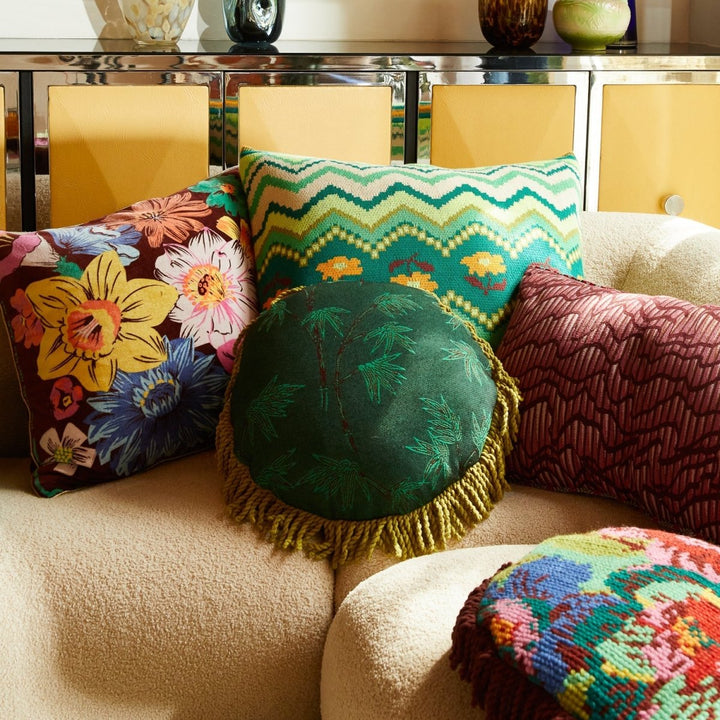 Aneta Jacquard Cushion blanket Sage &amp; Clare