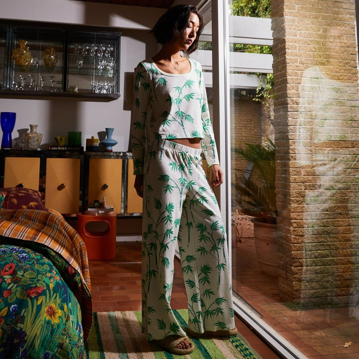 Aneta Pointelle Pyjama Set Sage &amp; Clare