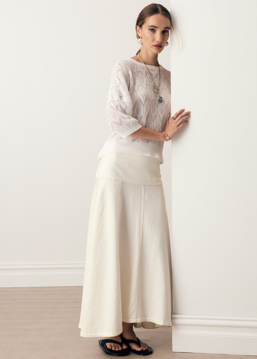 Anise Denim Skirt chalk POL