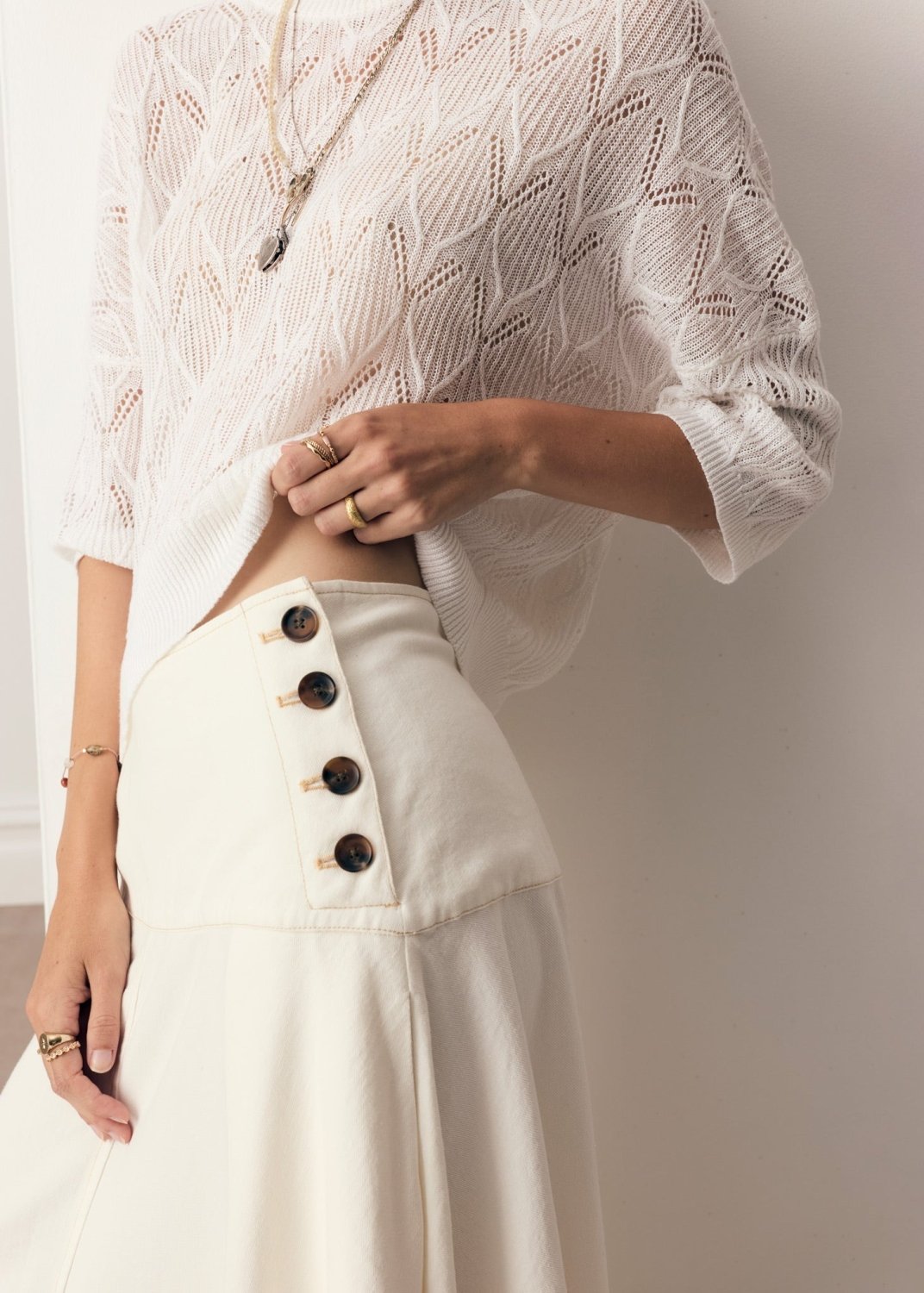 Anise Denim Skirt chalk POL