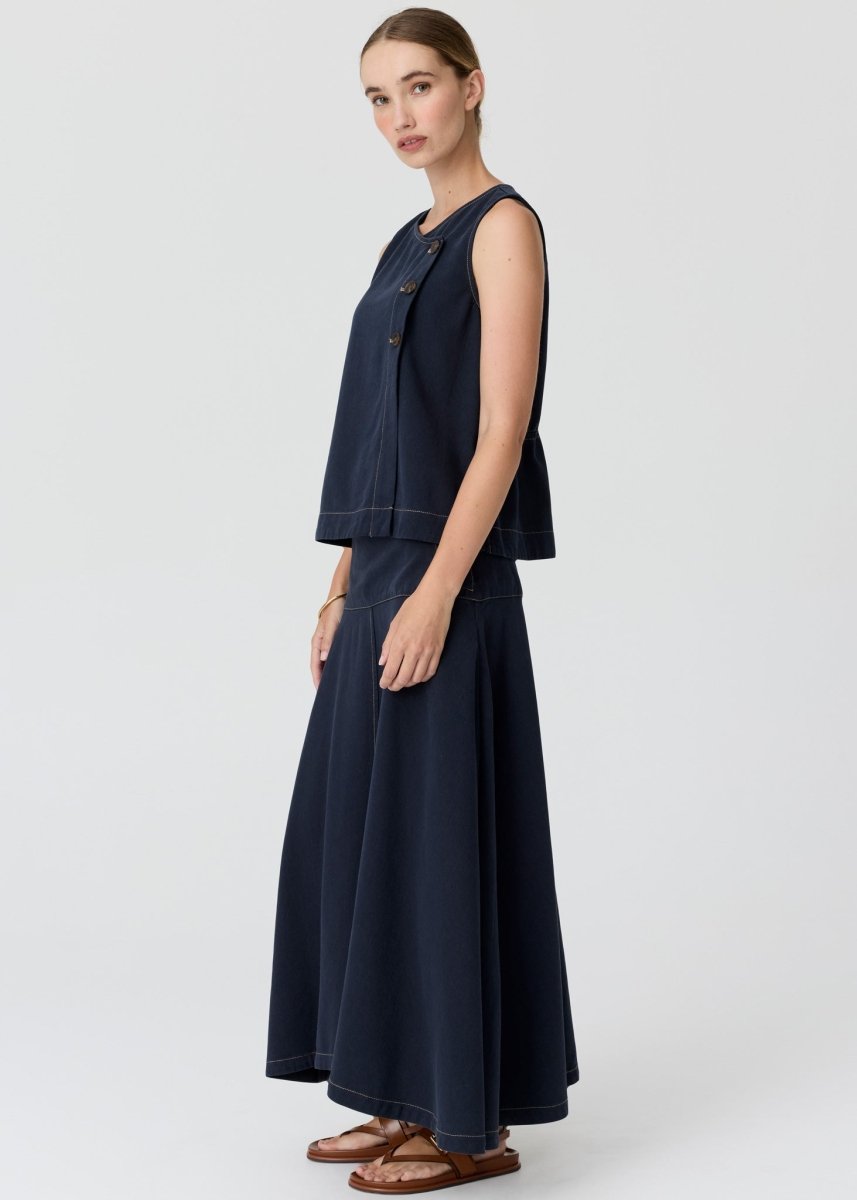Anise Denim Skirt - Ink - Stanleyandstone