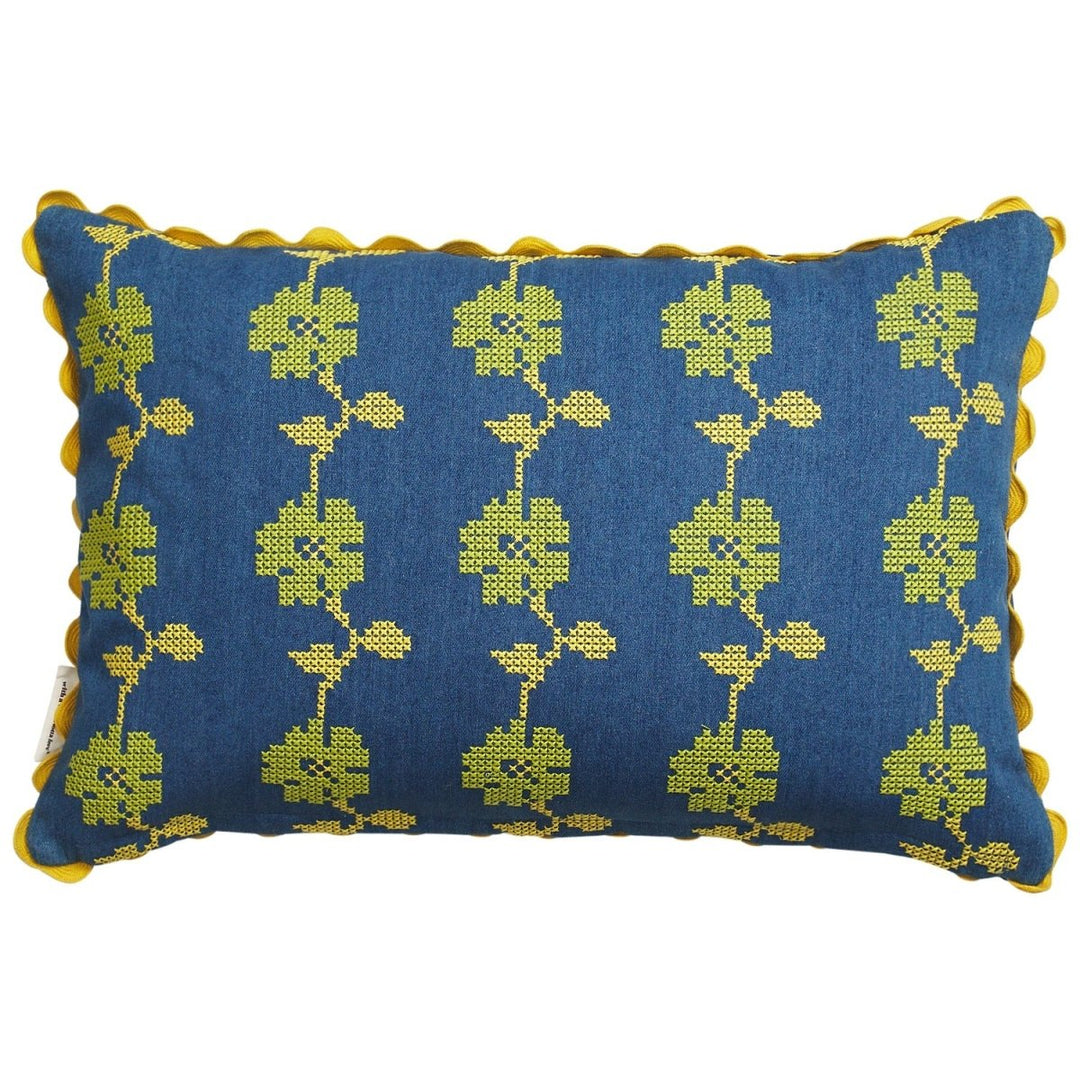 Anneliese Reversible Denim Cushion - Peridot - Stanleyandstone