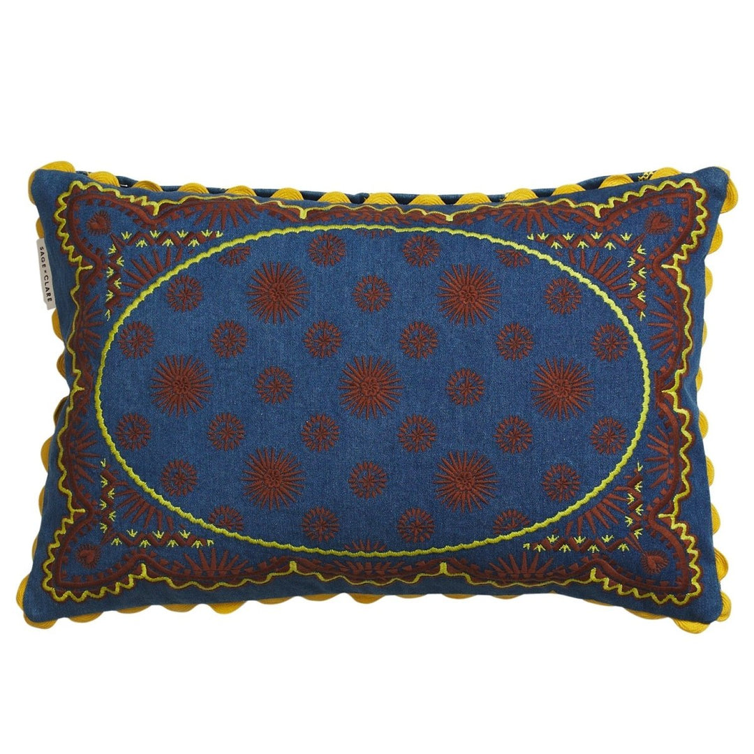 Anneliese Reversible Denim Cushion - Peridot - Stanleyandstone