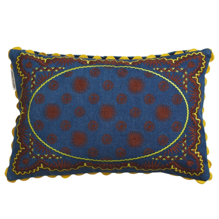 Anneliese Reversible Denim Cushion - Peridot - Stanleyandstone
