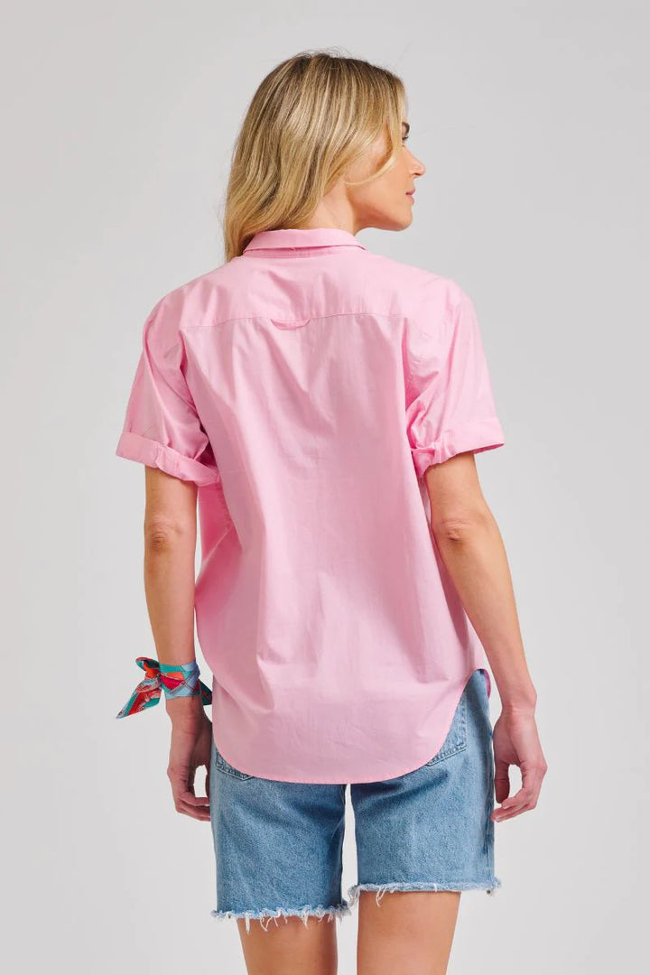 The Annie Relaxed Short Sleeve Shirt - Powder Pink Shirts Shirty   