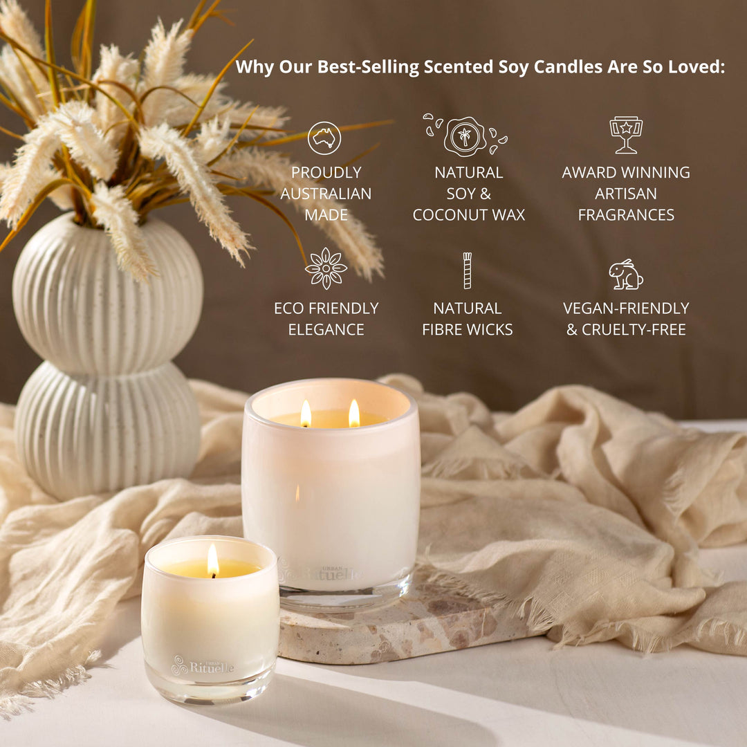 Lemongrass, Mandarin Zest, Tahitian Lime, Sandalwood Scented Soy Candle | 400gm Candle Urban Rituelle