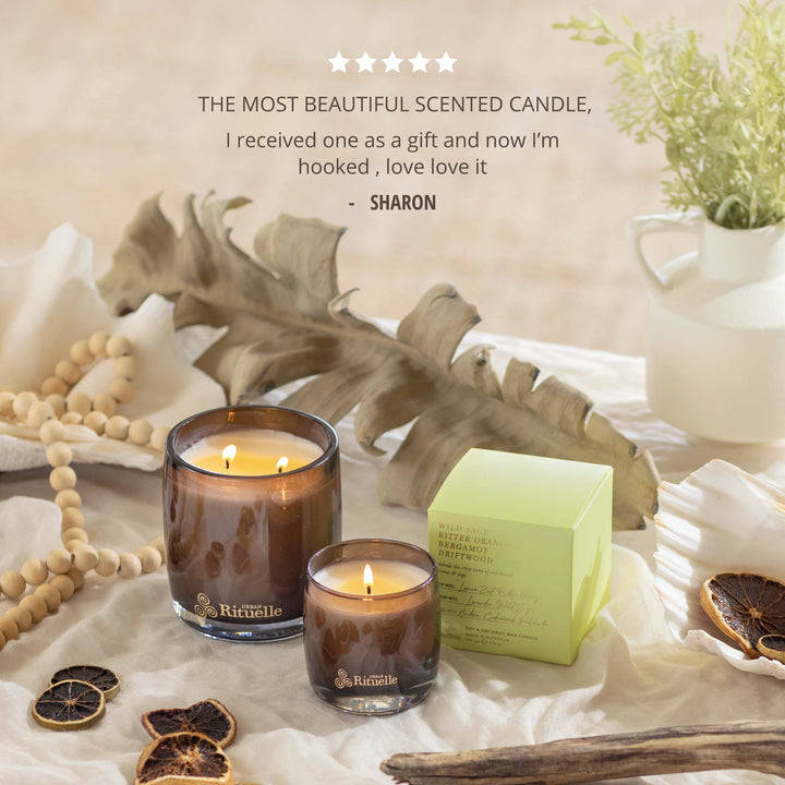 Wild Sage, Bitter Orange, Bergamot, Driftwood<br> Scented Soy Candle | 140gm Urban Rituelle