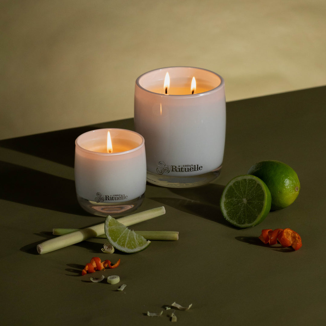 Lemongrass, Mandarin Zest, Tahitian Lime, Sandalwood Scented Soy Candle | 400gm Candle Urban Rituelle
