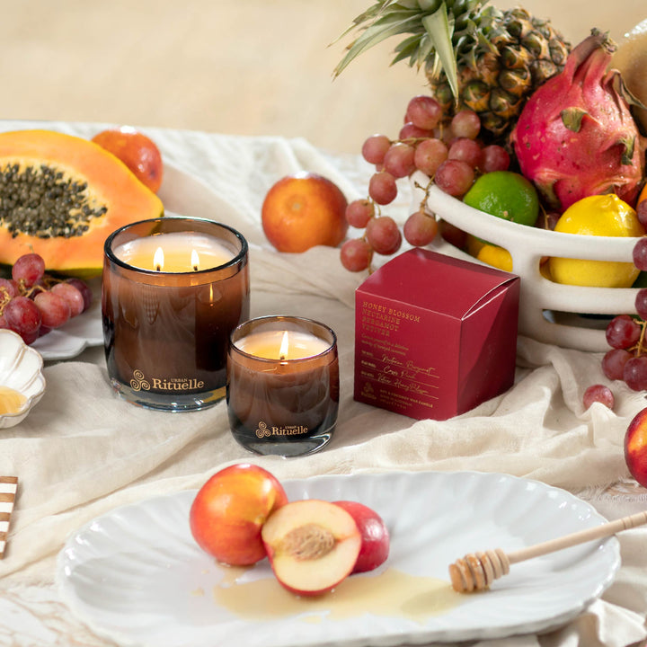 Nectarine, Honey Blossom, Bergamot, Vetiver<br> Scented Soy Candle | 400gm Urban Rituelle