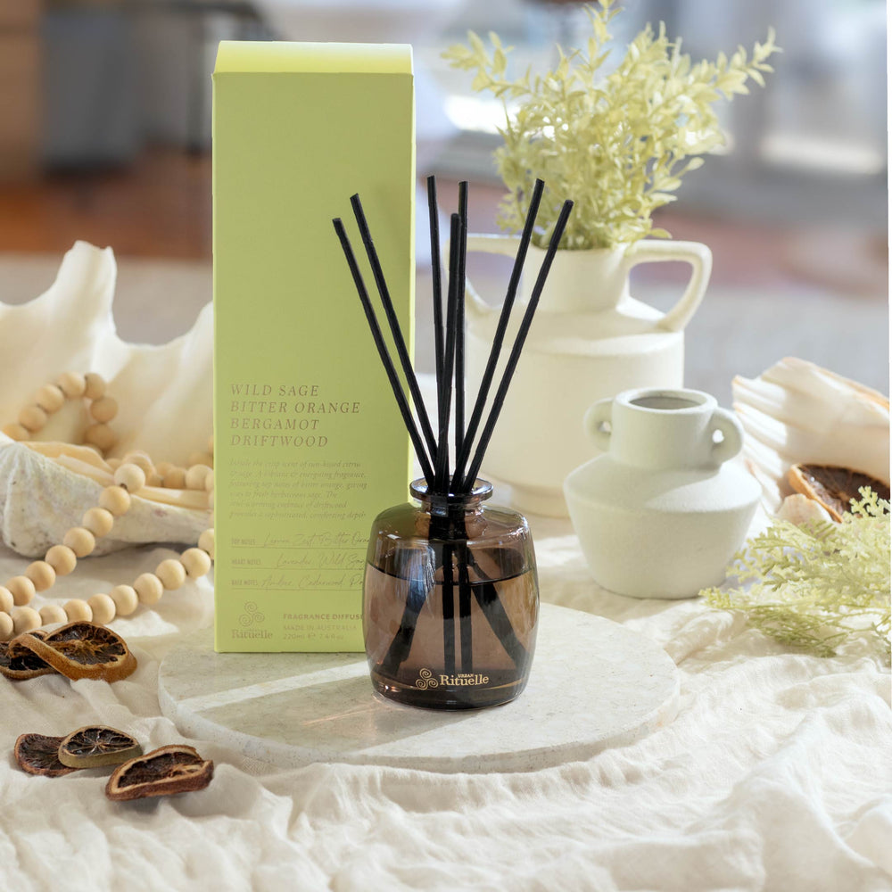 Wild Sage, Bitter Orange, Bergamot, Driftwood<br> Fragrance Diffuser Set | 220ml Urban Rituelle