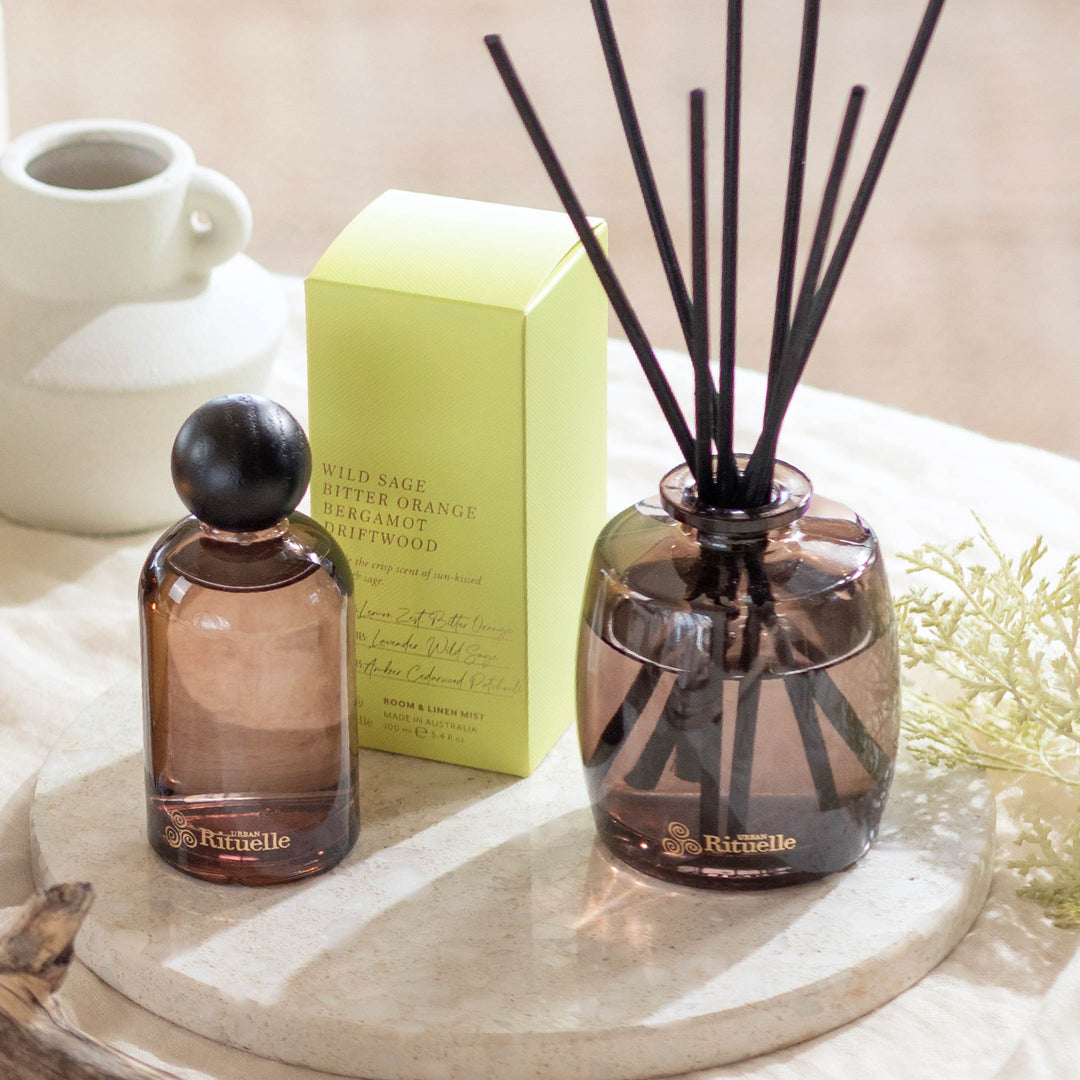 Wild Sage, Bitter Orange, Bergamot, Driftwood<br> Fragrance Diffuser Set | 220ml Urban Rituelle