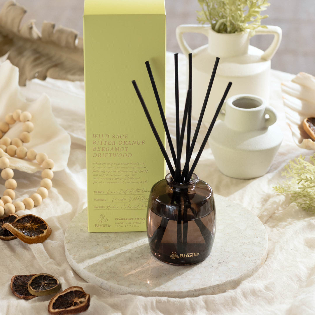 Wild Sage, Bitter Orange, Bergamot, Driftwood<br> Fragrance Diffuser Set | 220ml Urban Rituelle
