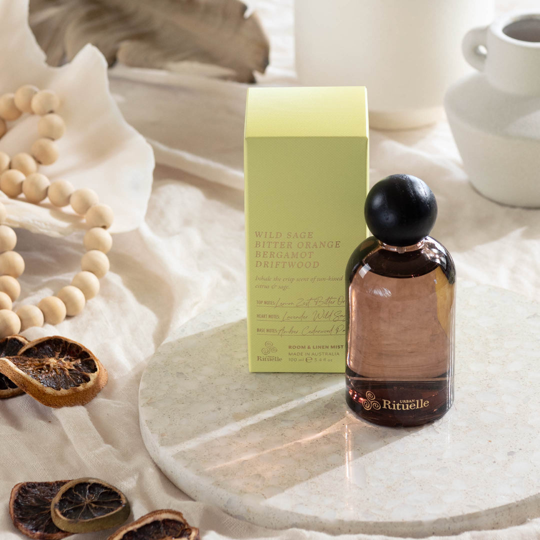 Wild Sage, Bitter Orange, Bergamot, Driftwood<br> Room & Linen Mist | 100ml Urban Rituelle