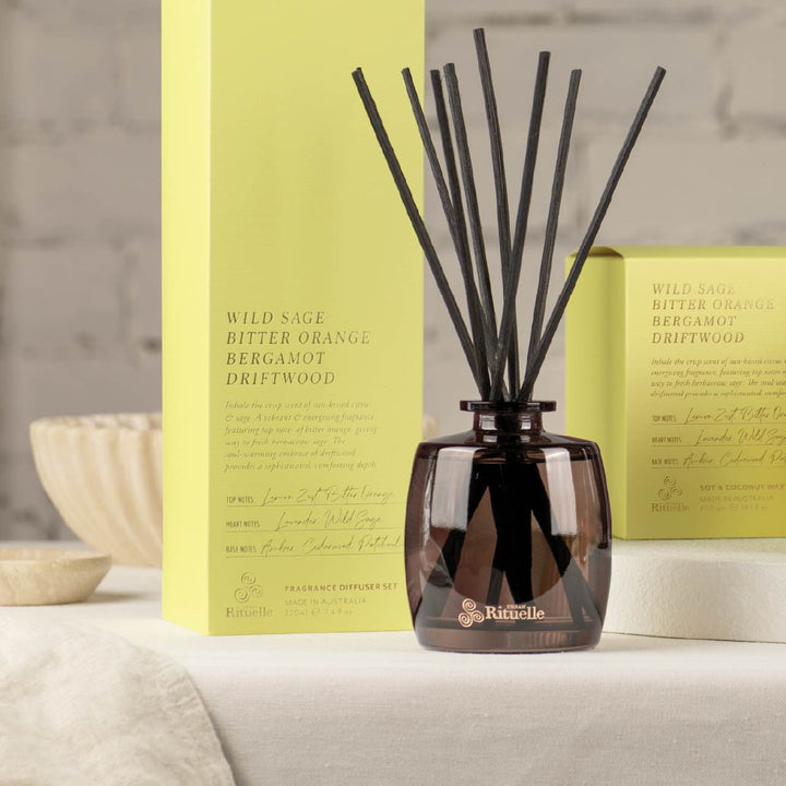 Wild Sage, Bitter Orange, Bergamot, Driftwood<br> Fragrance Diffuser Set | 220ml Urban Rituelle