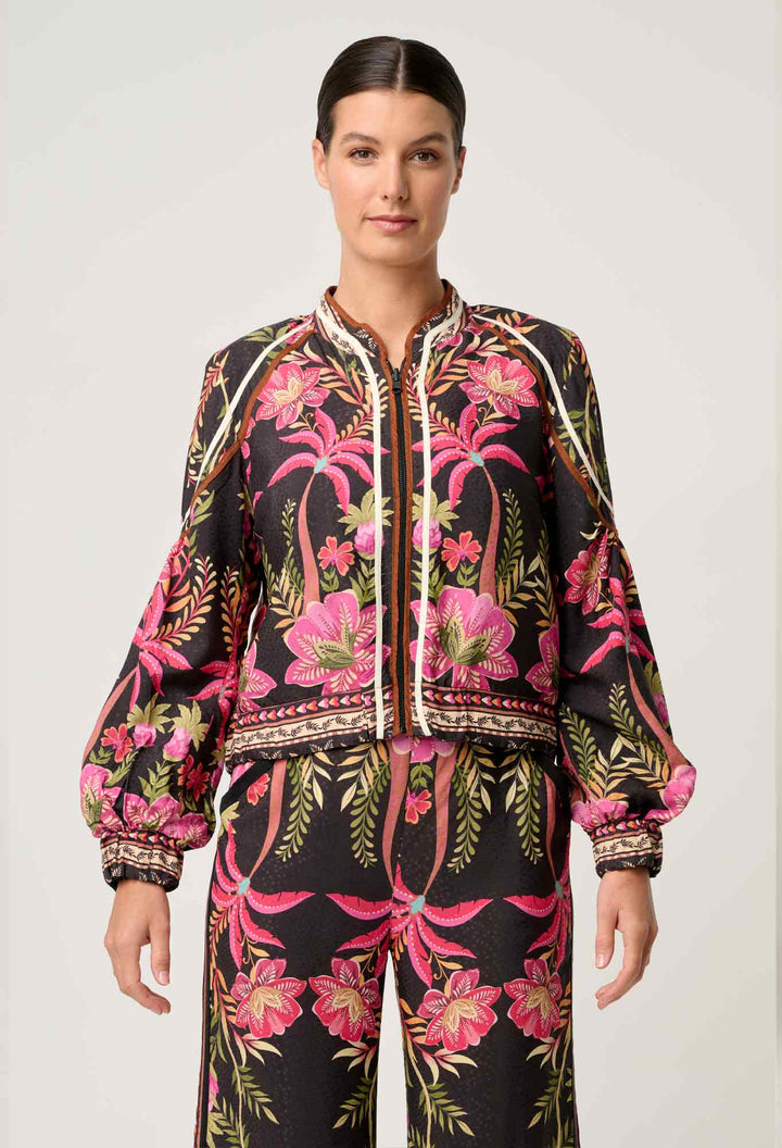 Arabella Reversible Viscose Jacket in Anthos Lótos/Black Jacket Once Was