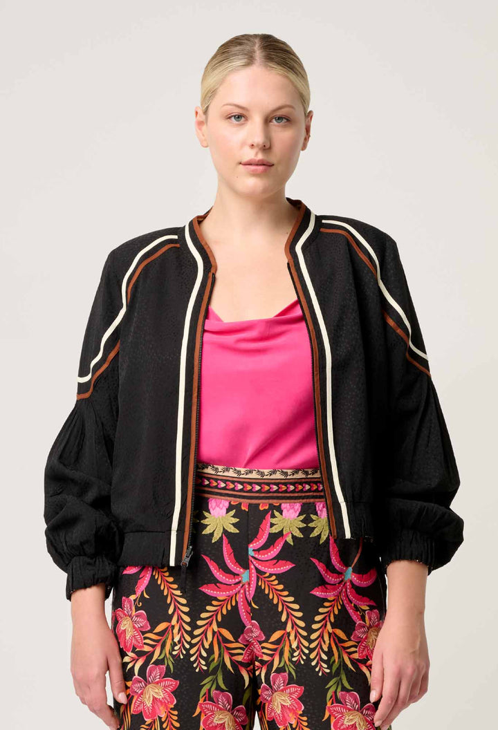 Arabella Reversible Viscose Jacket in Anthos Lótos/Black Jacket Once Was