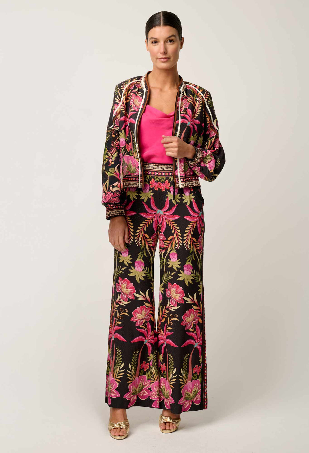 Arabella Reversible Viscose Jacket in Anthos Lótos/Black Jacket Once Was