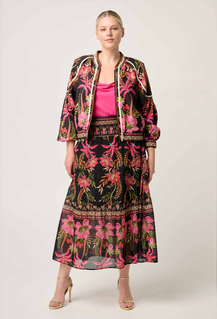 Arabella Reversible Viscose Jacket in Anthos Lótos/Black Jacket Once Was