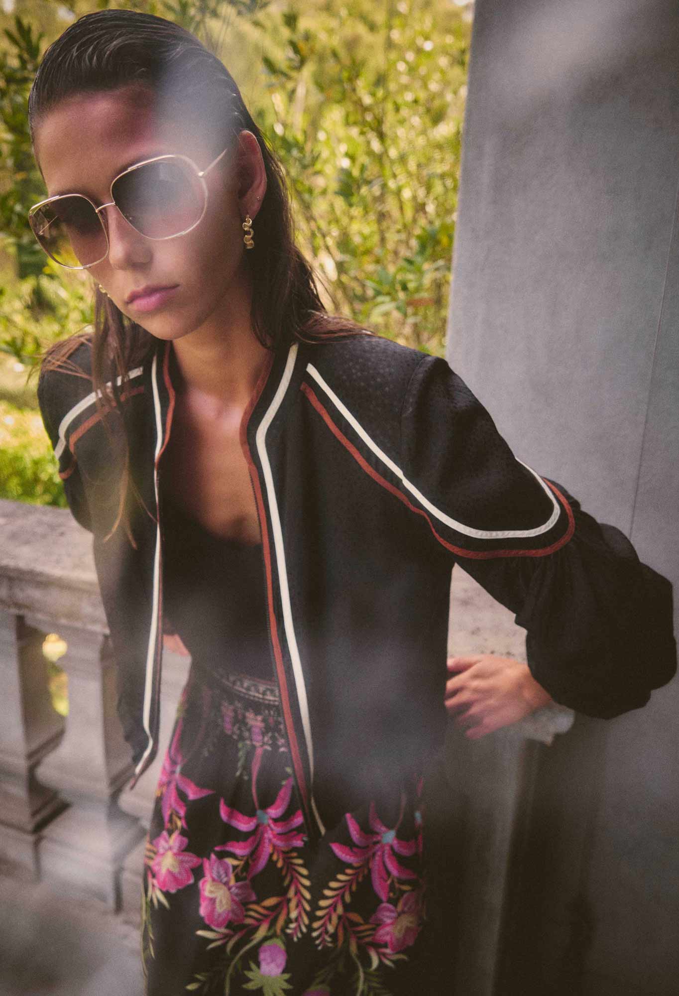 Arabella Reversible Viscose Jacket in Anthos Lótos/Black Jacket Once Was