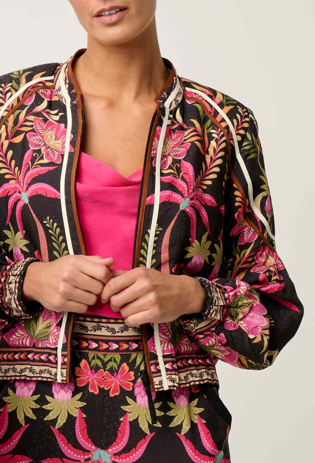 Arabella Reversible Viscose Jacket in Anthos Lótos/Black Jacket Once Was